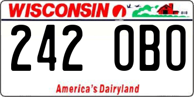 WI license plate 242OBO