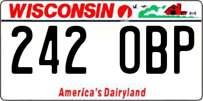 WI license plate 242OBP