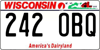 WI license plate 242OBQ