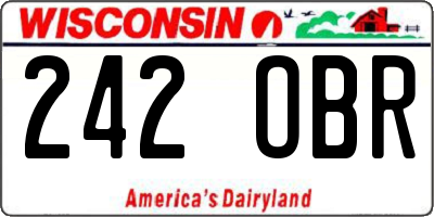 WI license plate 242OBR