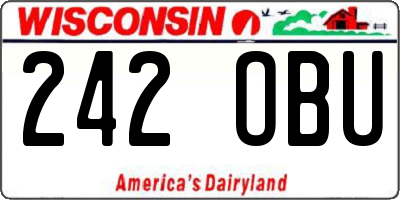 WI license plate 242OBU