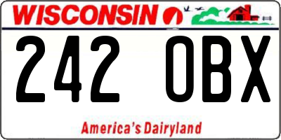WI license plate 242OBX