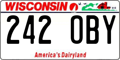 WI license plate 242OBY