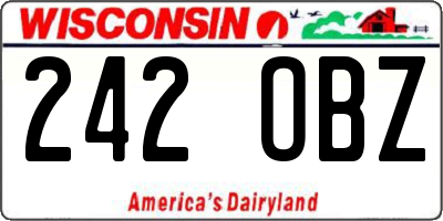 WI license plate 242OBZ