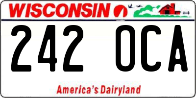 WI license plate 242OCA