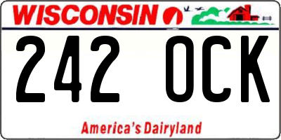 WI license plate 242OCK