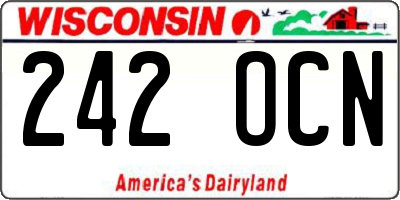 WI license plate 242OCN