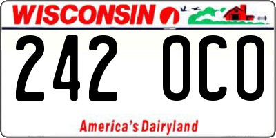 WI license plate 242OCO