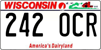 WI license plate 242OCR