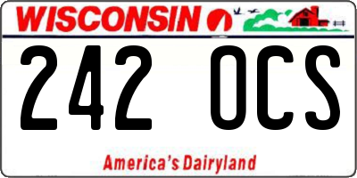 WI license plate 242OCS