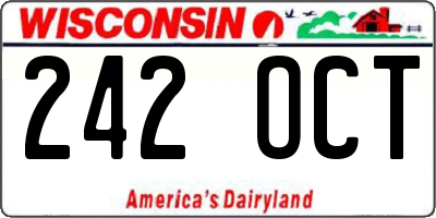 WI license plate 242OCT