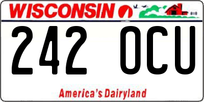 WI license plate 242OCU