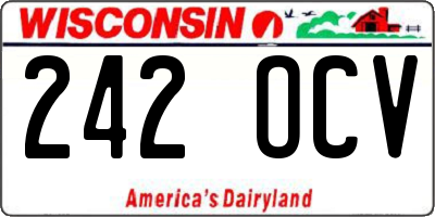 WI license plate 242OCV