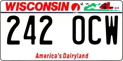 WI license plate 242OCW