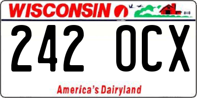 WI license plate 242OCX