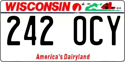 WI license plate 242OCY