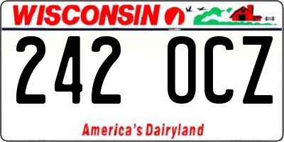 WI license plate 242OCZ