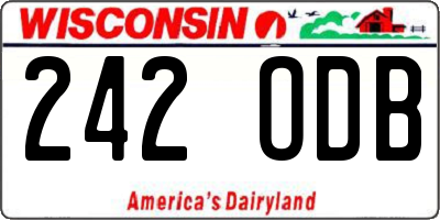 WI license plate 242ODB