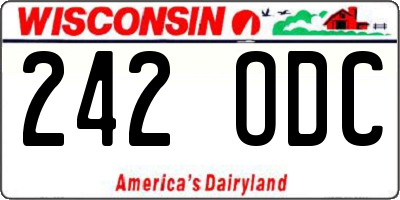 WI license plate 242ODC