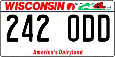 WI license plate 242ODD