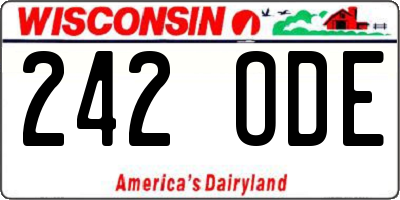 WI license plate 242ODE