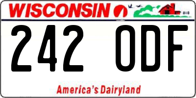 WI license plate 242ODF