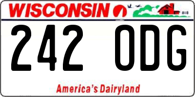 WI license plate 242ODG