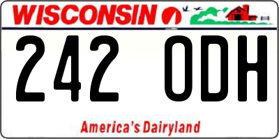 WI license plate 242ODH