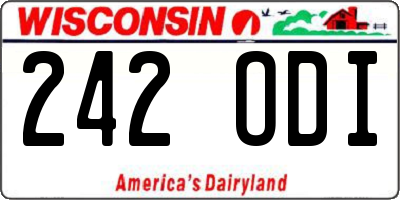 WI license plate 242ODI