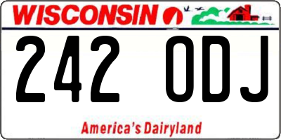 WI license plate 242ODJ