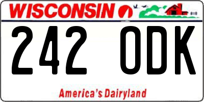 WI license plate 242ODK