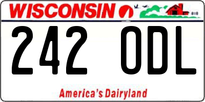 WI license plate 242ODL