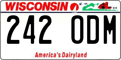 WI license plate 242ODM