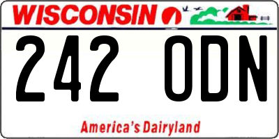 WI license plate 242ODN