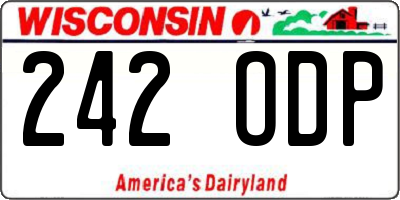 WI license plate 242ODP