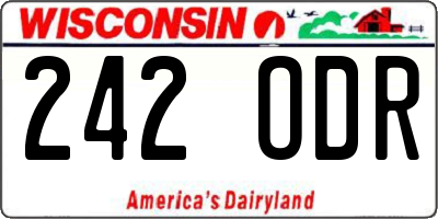 WI license plate 242ODR