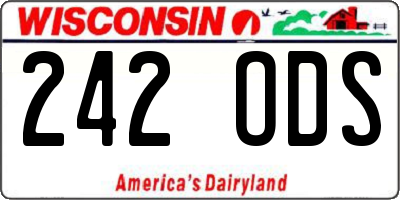 WI license plate 242ODS