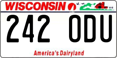 WI license plate 242ODU