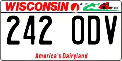 WI license plate 242ODV
