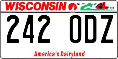 WI license plate 242ODZ
