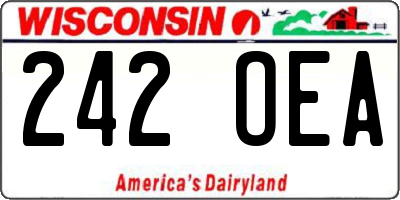WI license plate 242OEA