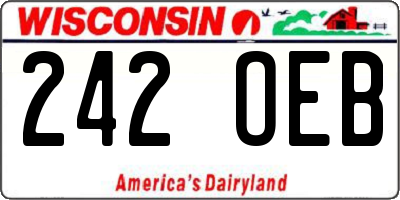 WI license plate 242OEB