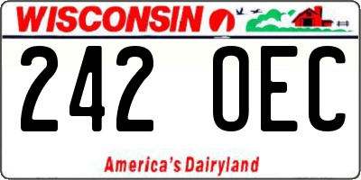 WI license plate 242OEC