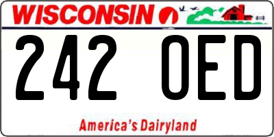 WI license plate 242OED