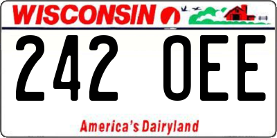 WI license plate 242OEE