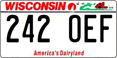 WI license plate 242OEF