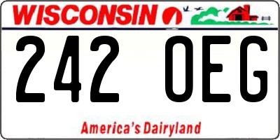 WI license plate 242OEG