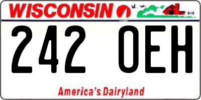 WI license plate 242OEH
