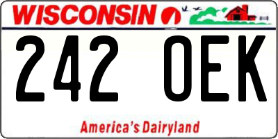WI license plate 242OEK