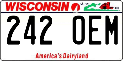 WI license plate 242OEM